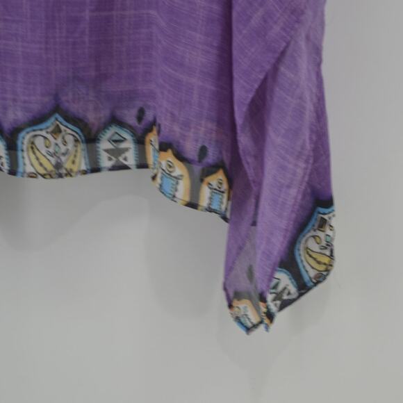 Chico's Small Medium Purple Sheer Blouse Boho Up Top - Picture 13 of 13